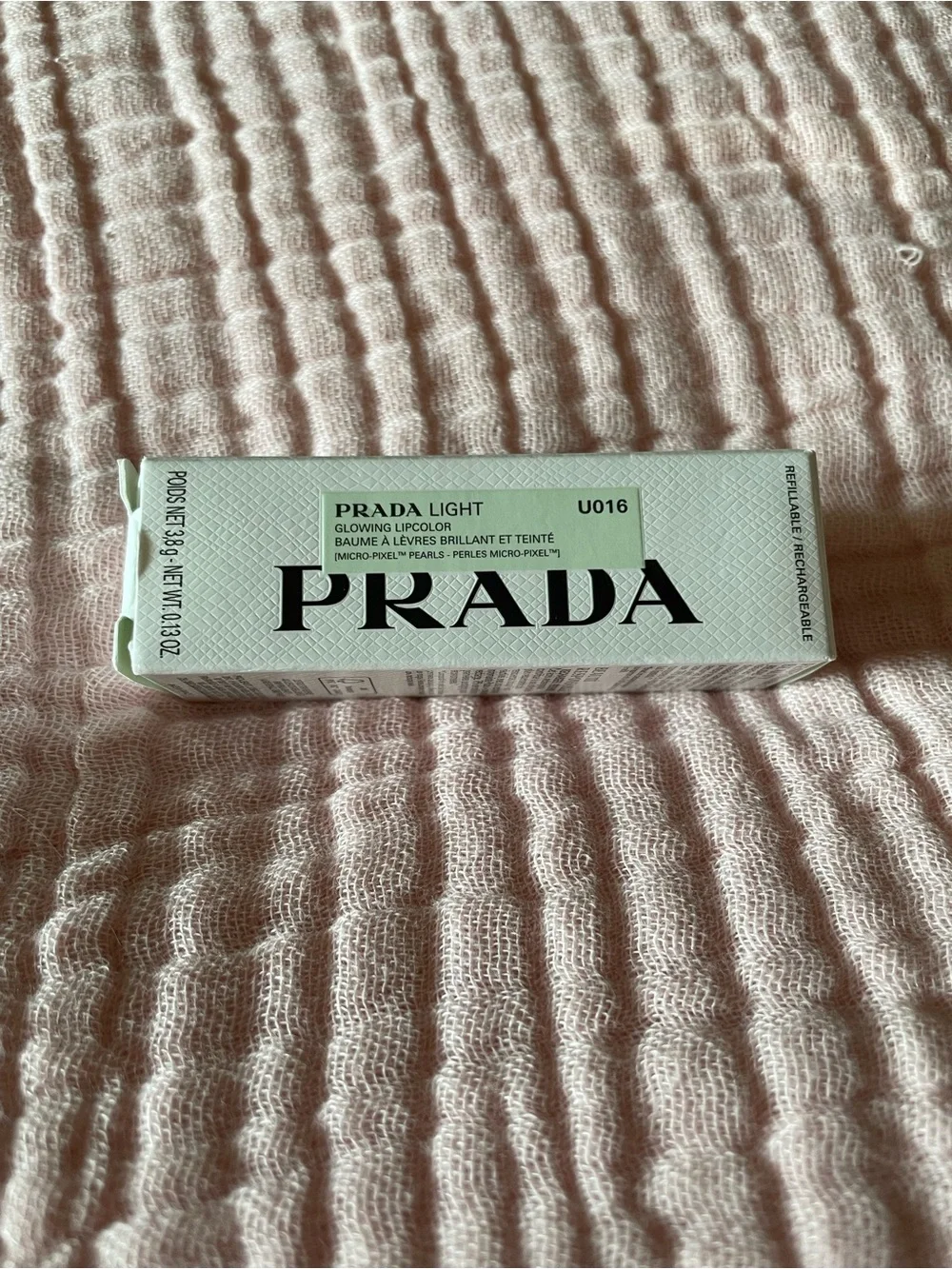 Prada Coral Pink Lipstick — Satin Coral Hue